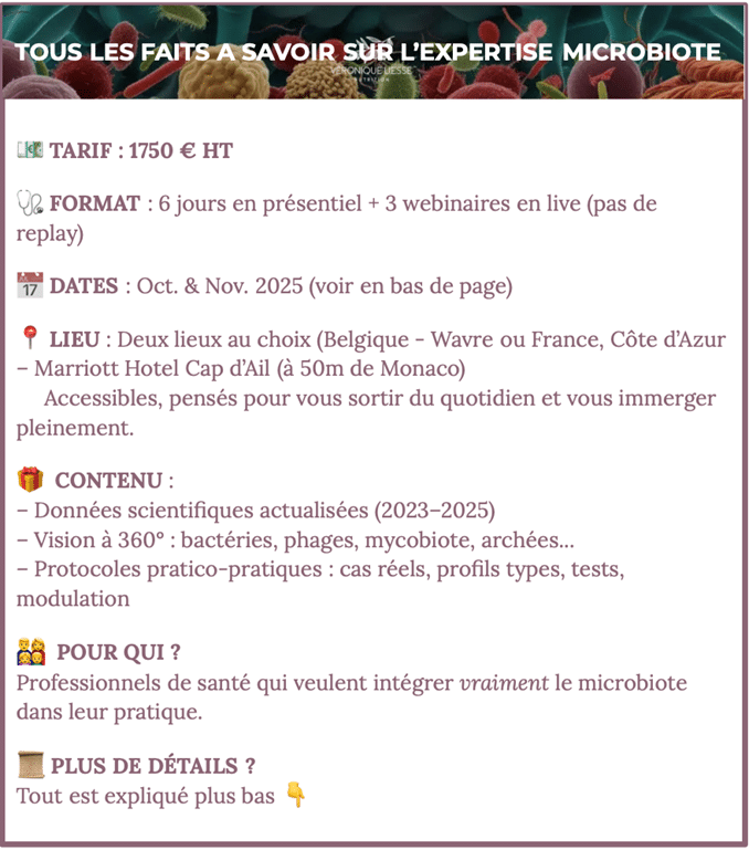 Résumé de la formation Expertise Microbiote